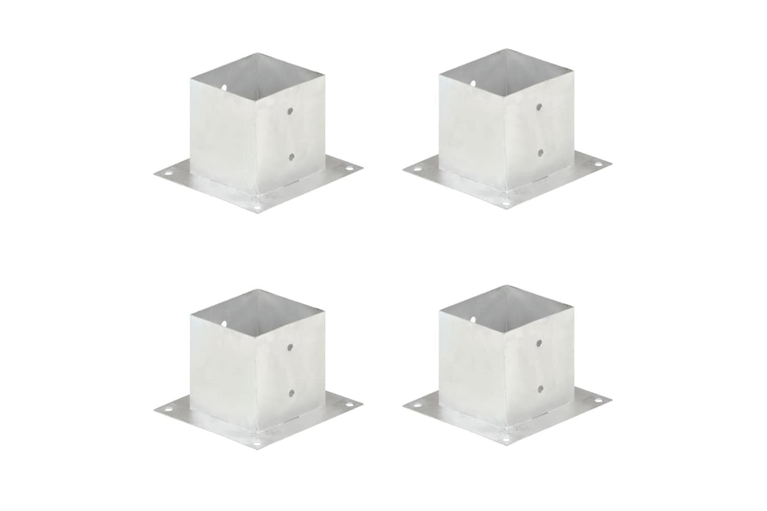 vidaXL 145452 Post Anchors 4 Pcs Galvanised Metal 141mm