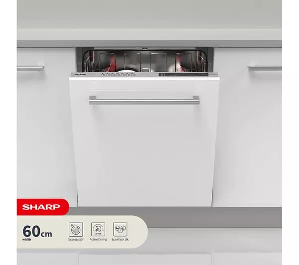 SHARP QW-NI1FI47D3X-EN Full-size Fully Integrated Dishwasher