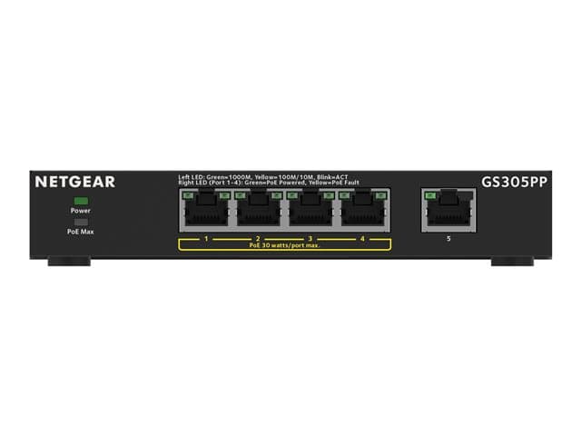 NETGEAR - 300 Series GS305PP - switch - SOHO - 5 ports - unmanaged