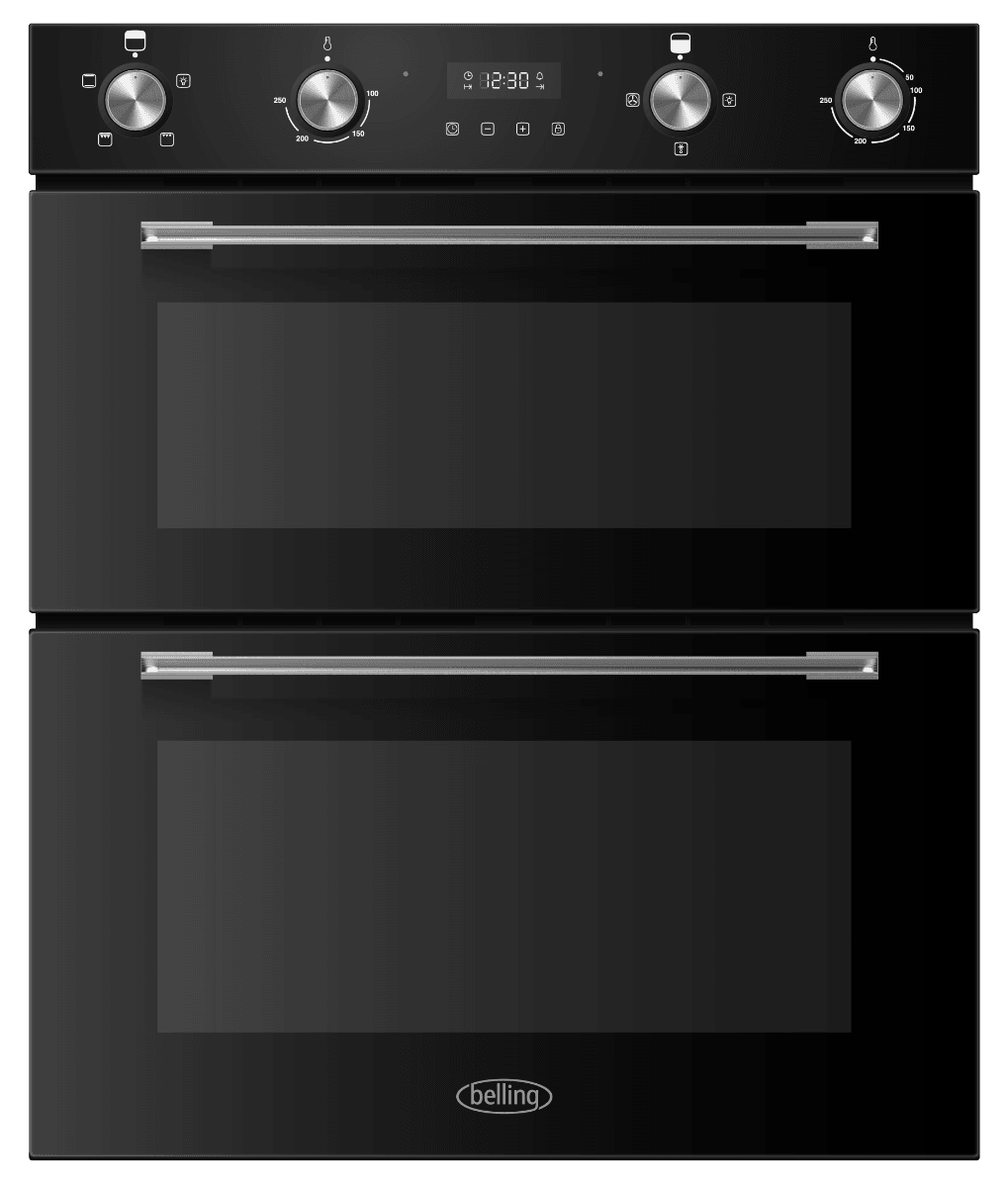 Belling BI704FPBK, 44/59L, Built-In Double Oven, Black