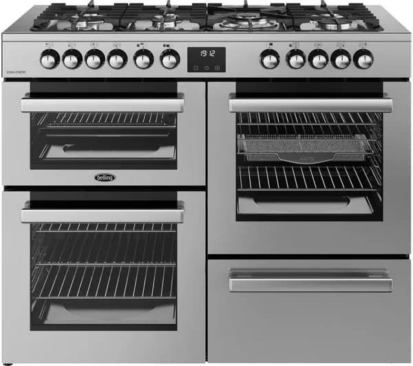 BELLING Cookcentre 110DF Electric Gas Range Cooker - Stainless Steel