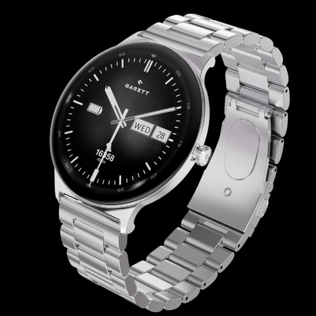Garett Quantum Smartwatch - Silver Steel | QUANTUM-SILVR