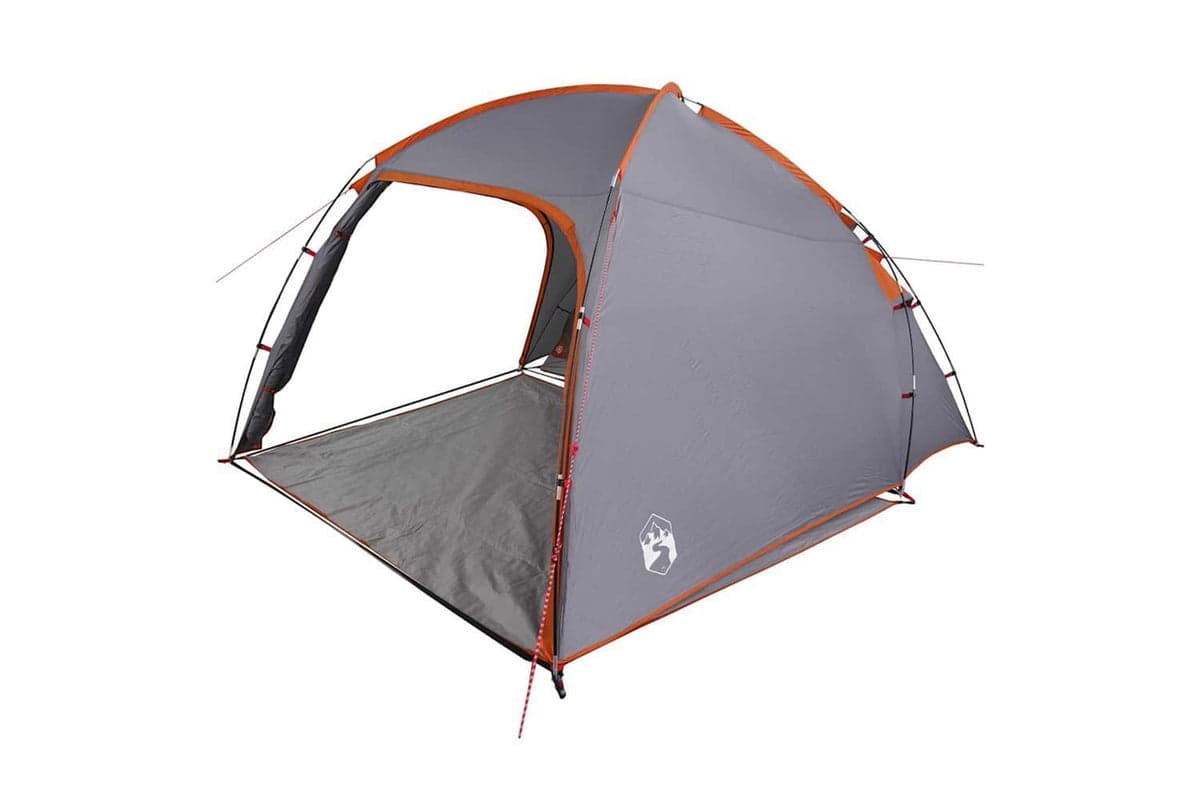 Vidaxl Tent With Roof Manual Grey And Orange 370 X 230 X 185 Cm