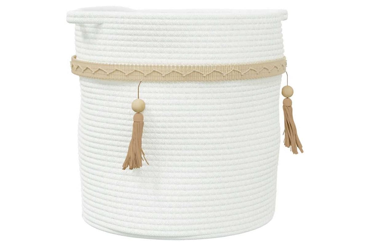 Storage Basket White 38x36 Cm Cotton