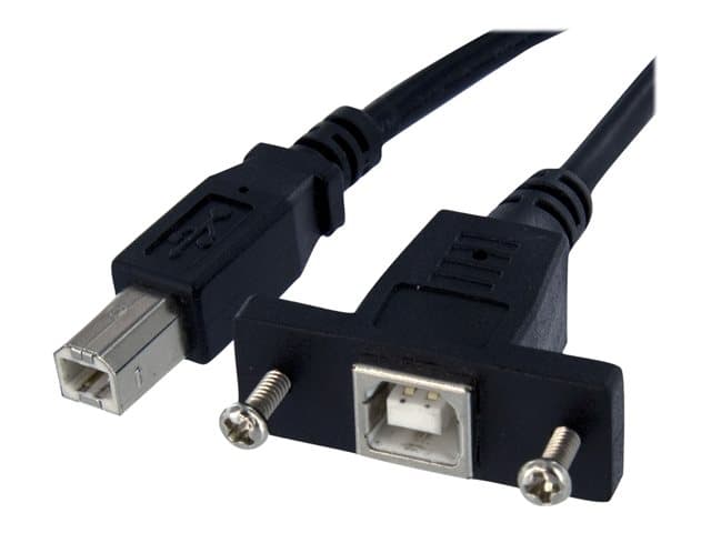 STARTECH.COM - StarTech 3 ft Panel Mount USB Cable B to B - F/M - Panel Mount USB Extension USB-B Female to USB-B Male Adapter Cable - USB-B (F) Port (USBPNLBFBM3) - USB cable - USB Type B to USB Type B - 90 cm