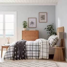 Hudson Duvet Set Charcoal & Linen