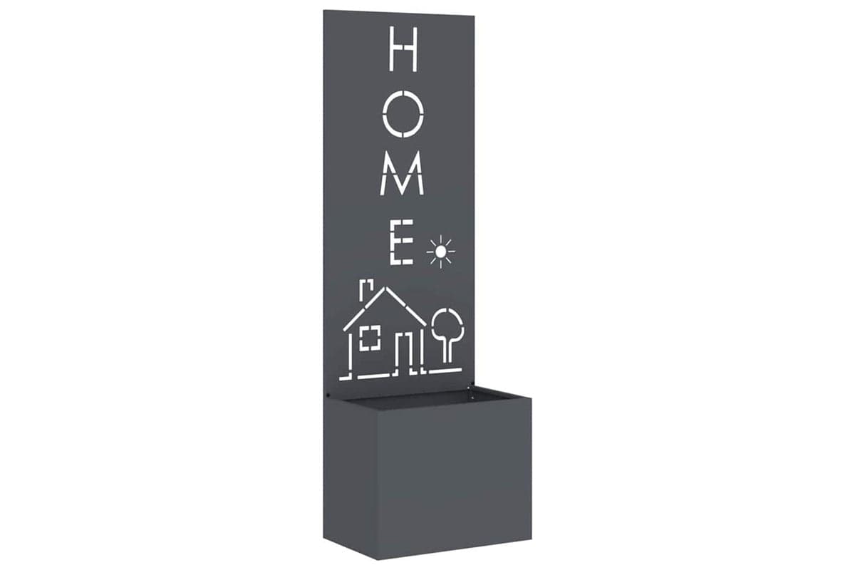 Garden Planter With Decorative Panel Anthracite 50 X 140 Cm