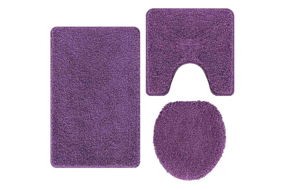 Anti-slip Bath Mat Set 3 Pcs Purple Pp