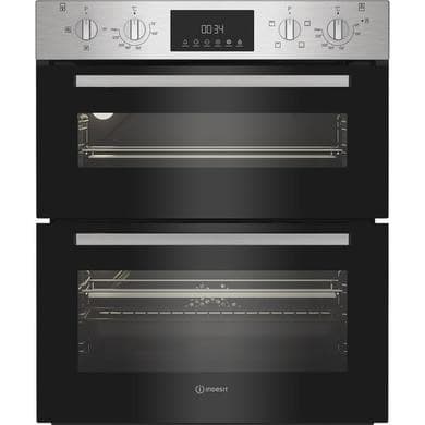 Refurbished Indesit Electric Built In Double Oven - Stainless Steel
