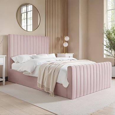 Pink - Upholstered Side-Lift Ottoman Storage Bed - Khloe