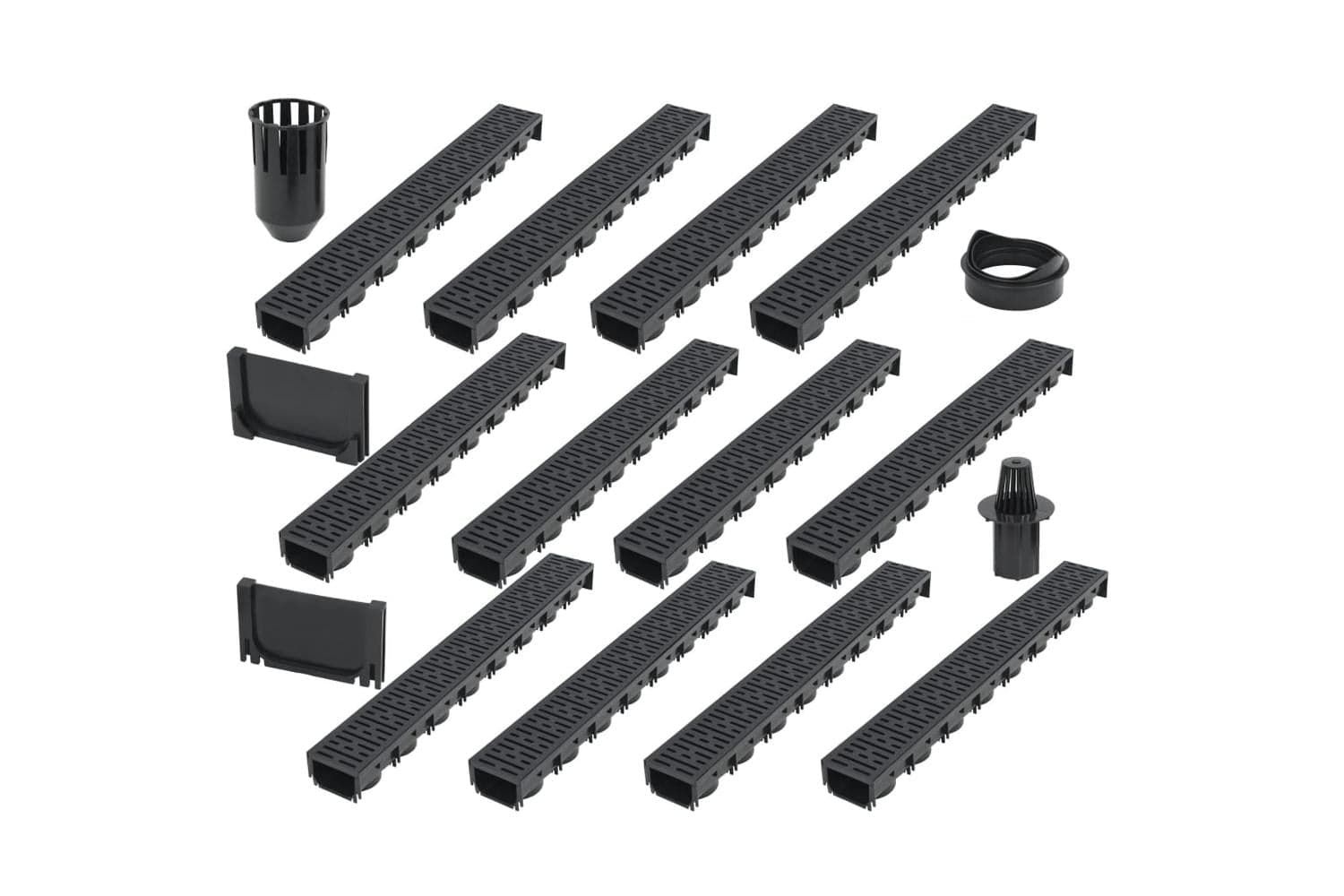 Vidaxl 142881 Drainage Channels 12 Pcs Plastic 12 M