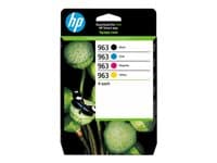 HP - 963 - 4-pack - black, yellow, cyan, magenta - original - Officejet - ink cartridge - for Officejet Pro 9010, 9012, 9013, 9014, 9015, 9016, 9018, 9019, 9020, 9022, 9023, 9025