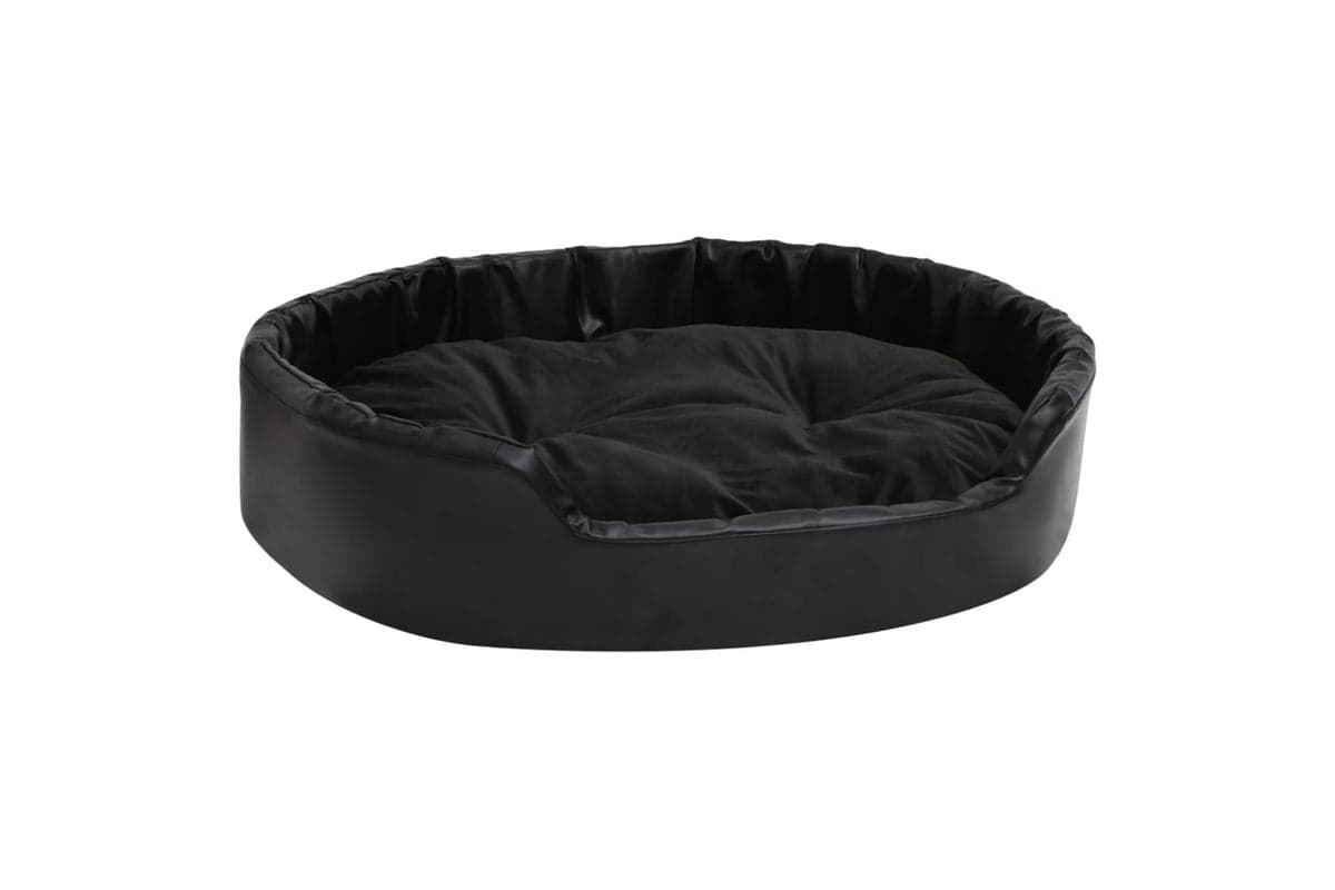 Dog Bed Black 90x79x20 Cm Plush And Faux Leather
