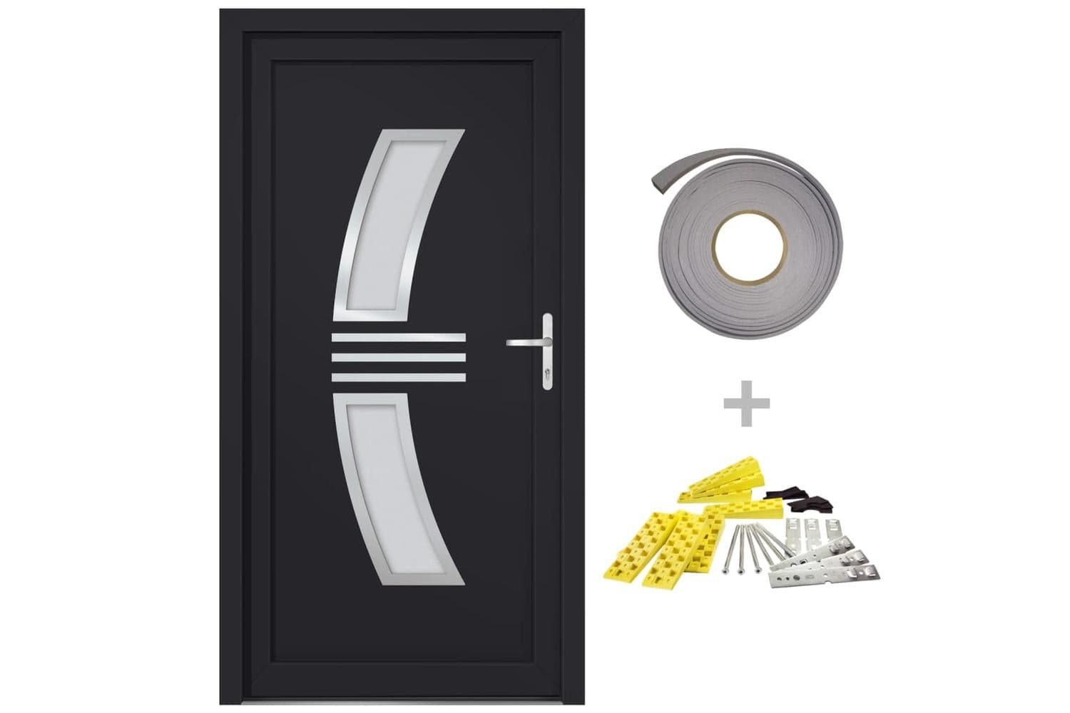 vidaXL 3187940 Front Door Anthracite 108x208cm Pvc