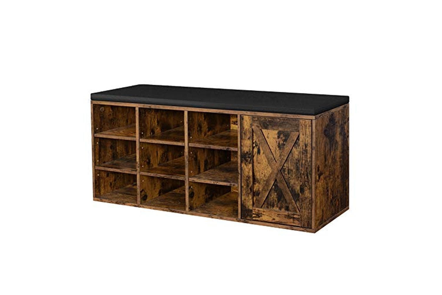 Vasagle Shoe Bench | Shoe Storage Bench | Rustic Brown | 110 X 30 X 48 Cm