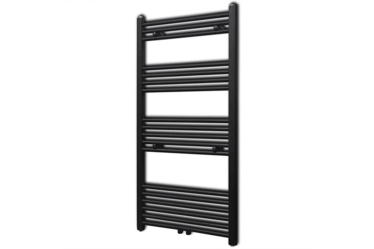 Vidaxl 141908 Black Bathroom Central Heating Towel Rail Radiator Straight 600x1160mm