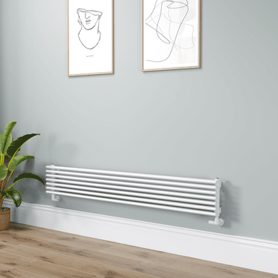 Ventura Linea White Oval Unique Designer Radiator 245x1600mm Single Panel 2171 BTU - Horizontal Bars