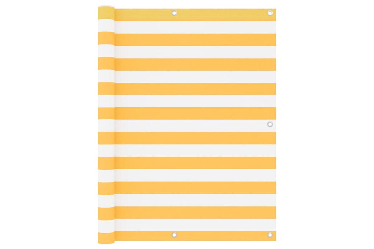 vidaXL 134909 Balcony Screen White And Yellow 120x400cm Oxford Fabric