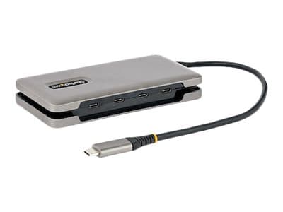 STARTECH.COM - Startech 4-Port USB-C Hub, 4x USB-C Ports, USB 3.1 10Gbps, Portable USB C Hub with 100W Power Delivery Pass-Through, Portable USB Type C Hub w/ 9.8in (25cm) Wrap-Around Cable - USB Expansion Hub (HB31CM4CPD3) - hub - 4 ports