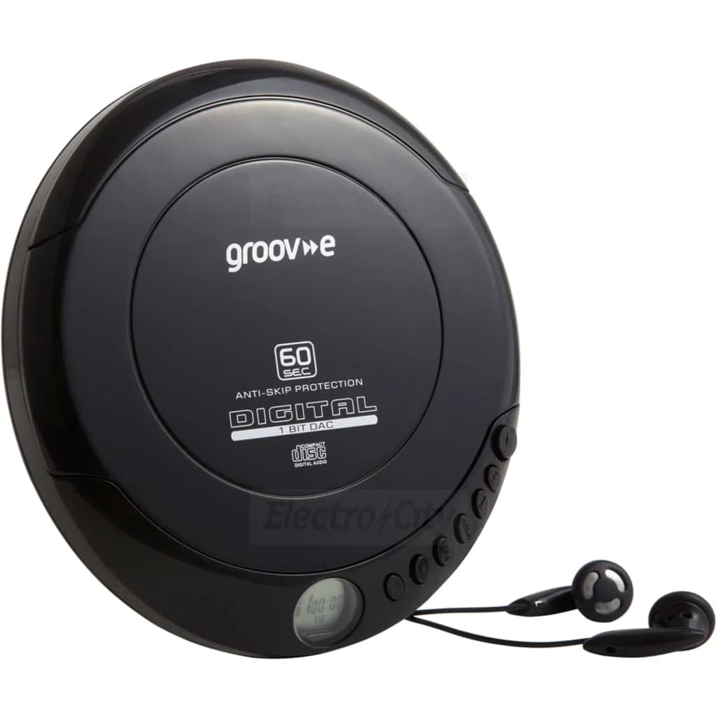 Groov-e Personal CD Player with Anti-Skip Protection | Black