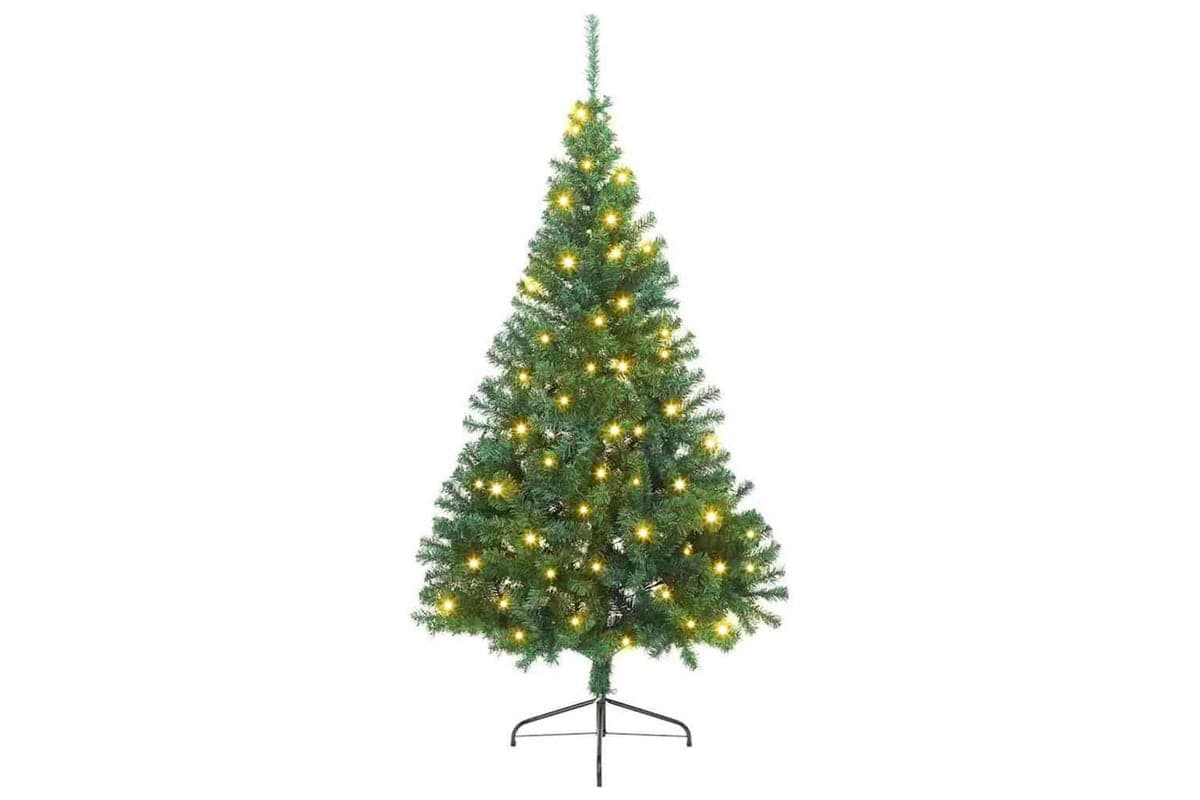 Vidaxl Artificial Pre-lit Christmas Tree Green 210 Cm Pvc