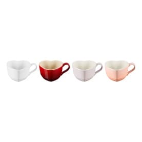 Stoneware Heart Mug 220ml, Set of Four