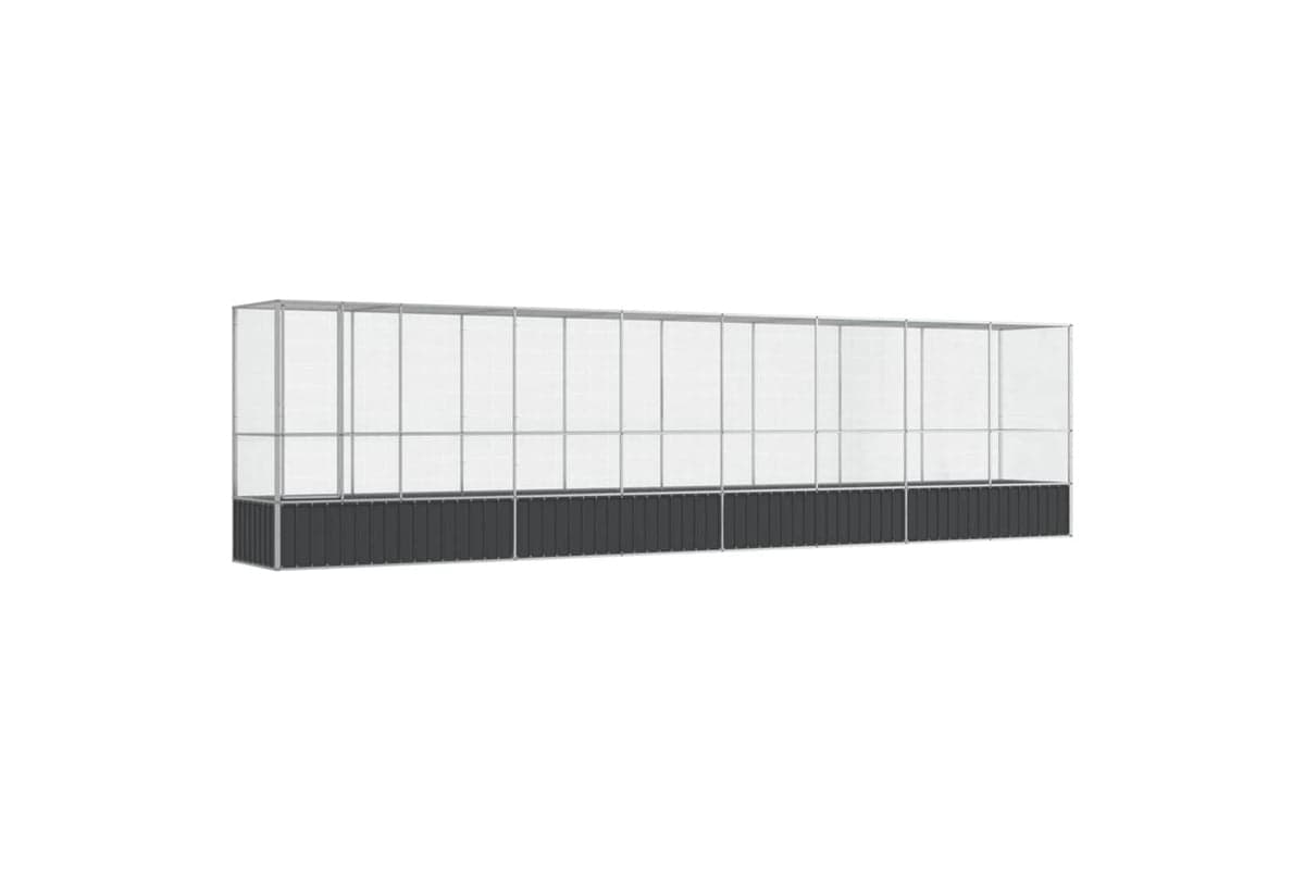 Vidaxl Aviary With Extension Silver 8345x107x212 Cm Steel