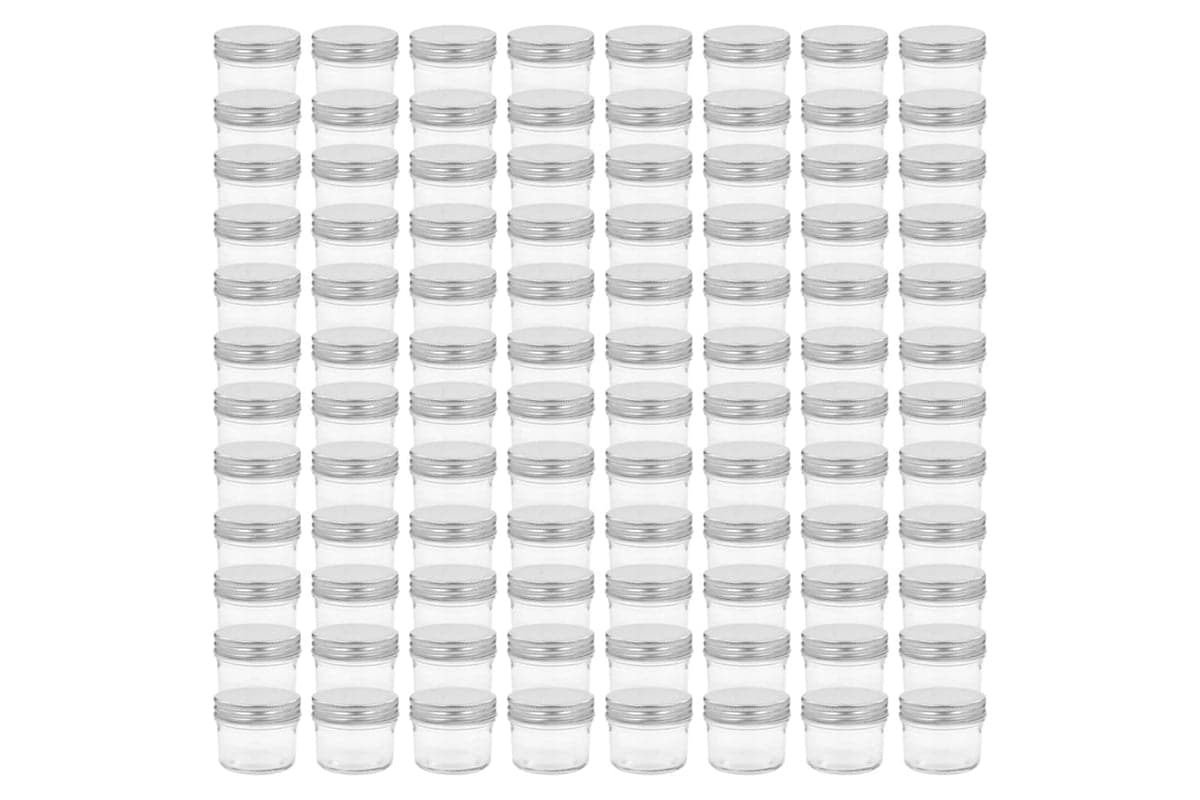 Vidaxl 50794 Glass Jam Jars With Silver Lids 96 Pcs 110 Ml