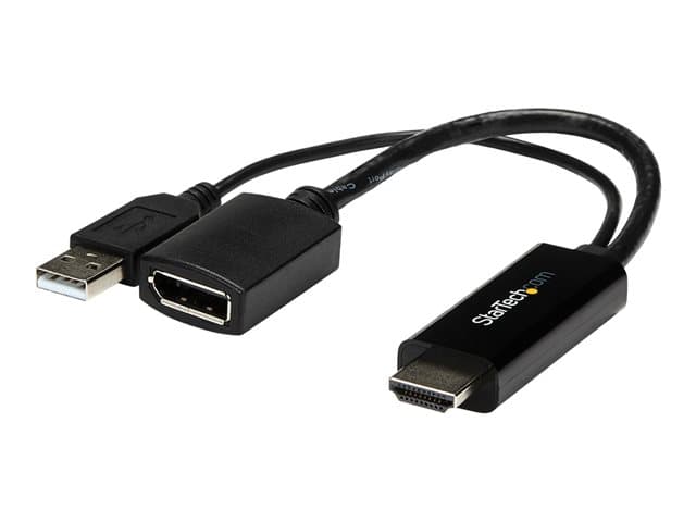 STARTECH.COM - Startech 4K 30Hz HDMI to DisplayPort Video Adapter w/ USB Power - 6 in - HDMI 1.4 (Male) to DP 1.2 (Female) Active Monitor Converter (HD2DP) - adapter cable - DisplayPort / HDMI - 25.5 cm