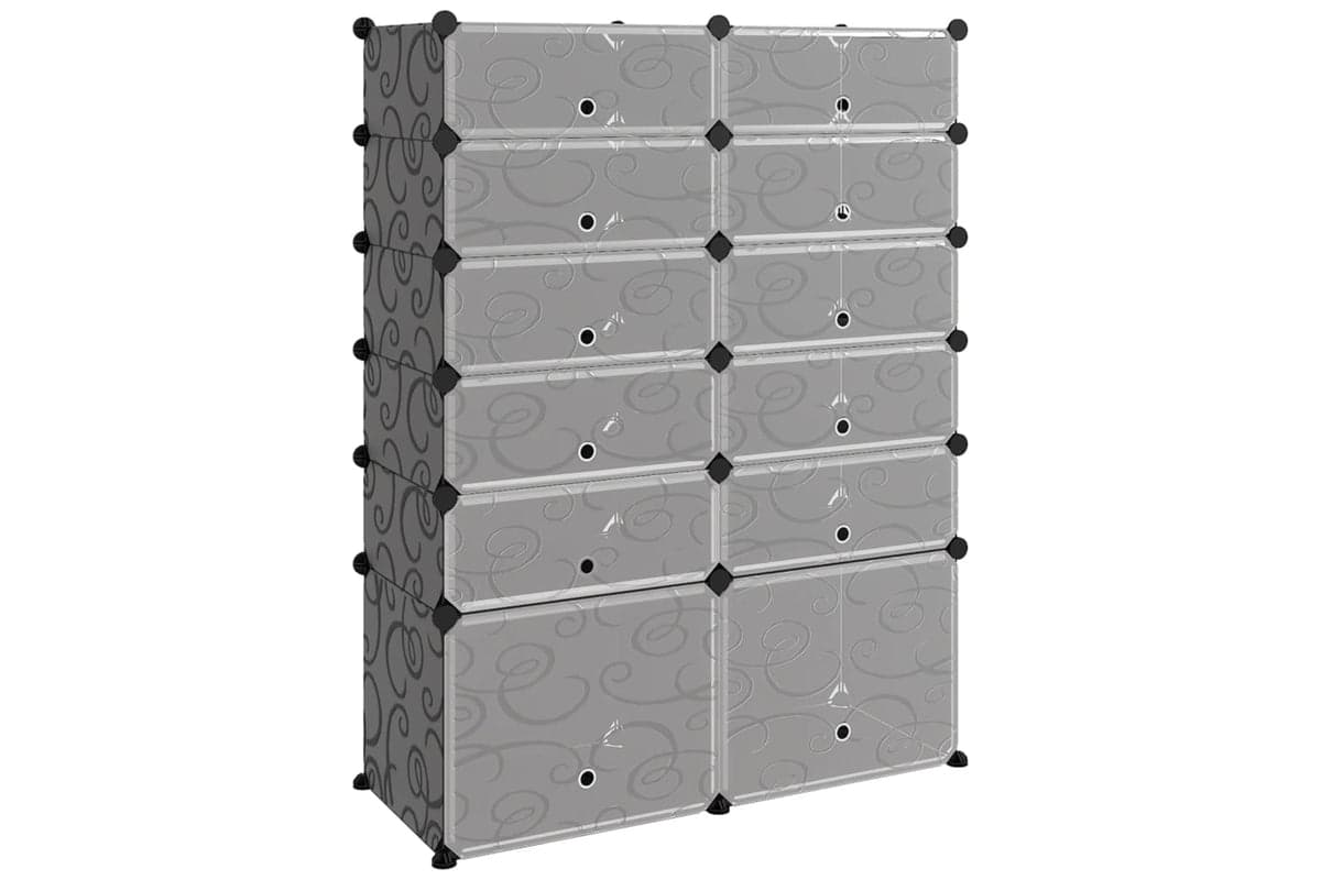 vidaXL 340565 Shoe Rack Black 94x37x125cm Pp