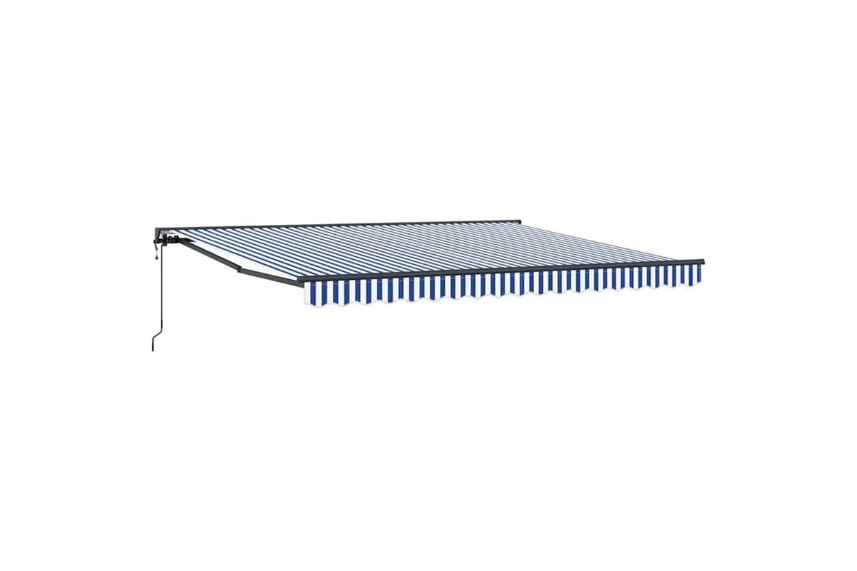 Vidaxl Retractable Awning Blue And White 350 X 250 Cm Fabric And Metal