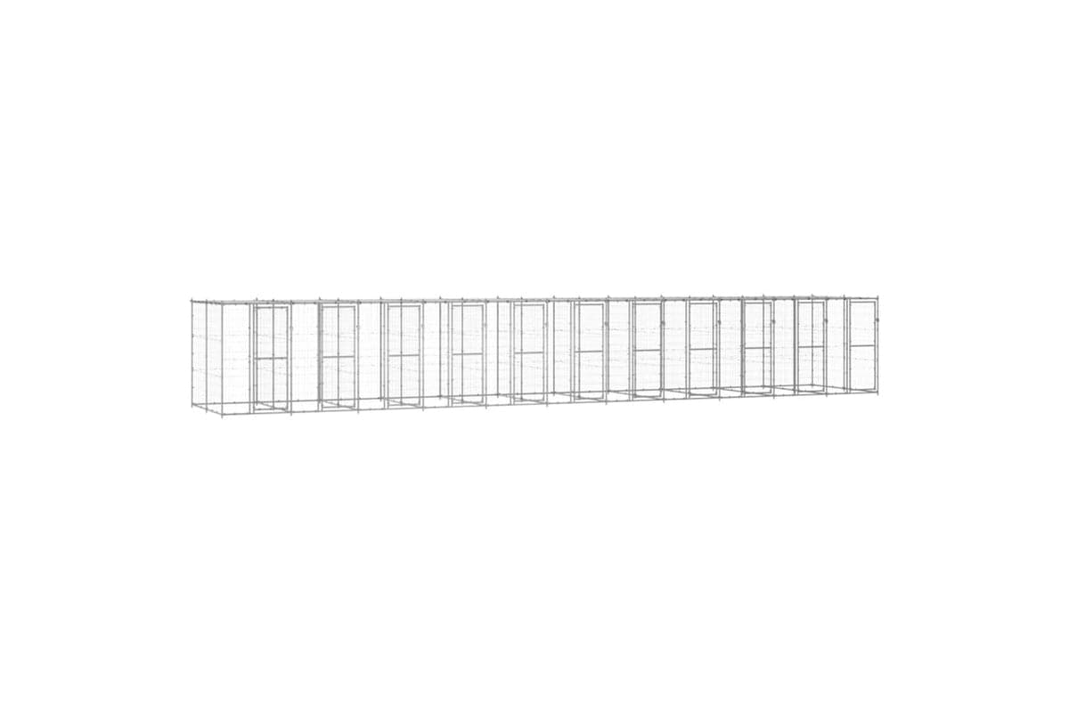 Vidaxl 3082280 Outdoor Dog Kennel Galvanised Steel With Roof 26.62 M2