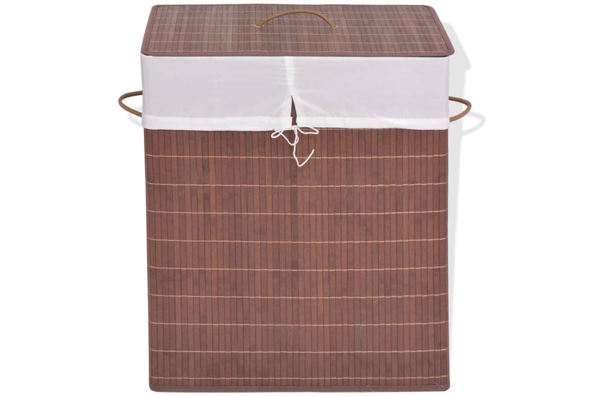 Vidaxl 245583 Bamboo Laundry Bin Rectangular Brown
