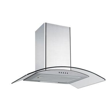 Refurbished electriQ EIQCURV60EN 60cm Curved Glass Chimney Hood Stainless Steel