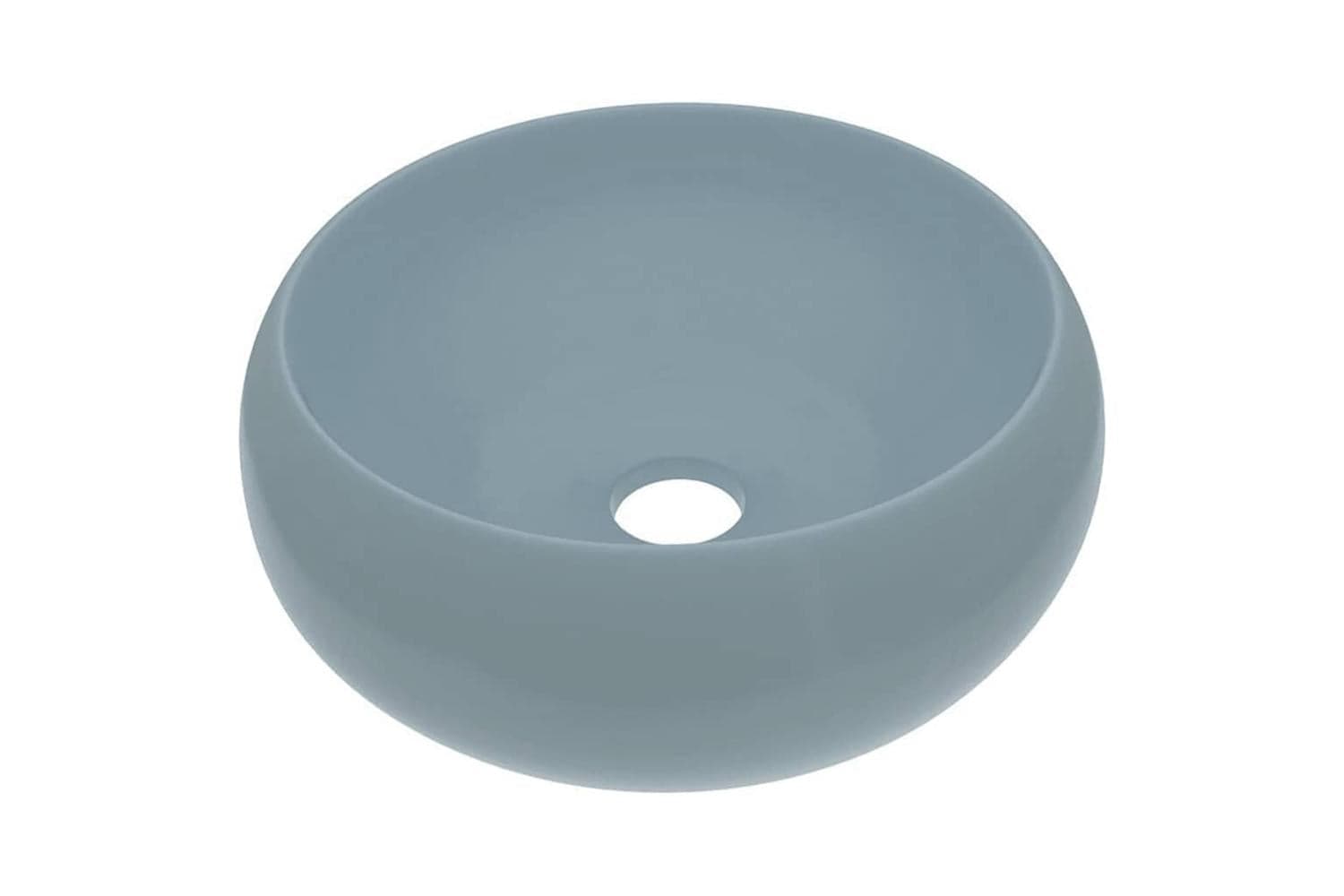 vidaXL 147000 Luxury Wash Basin Round Matt Light Blue 40x15cm Ceramic