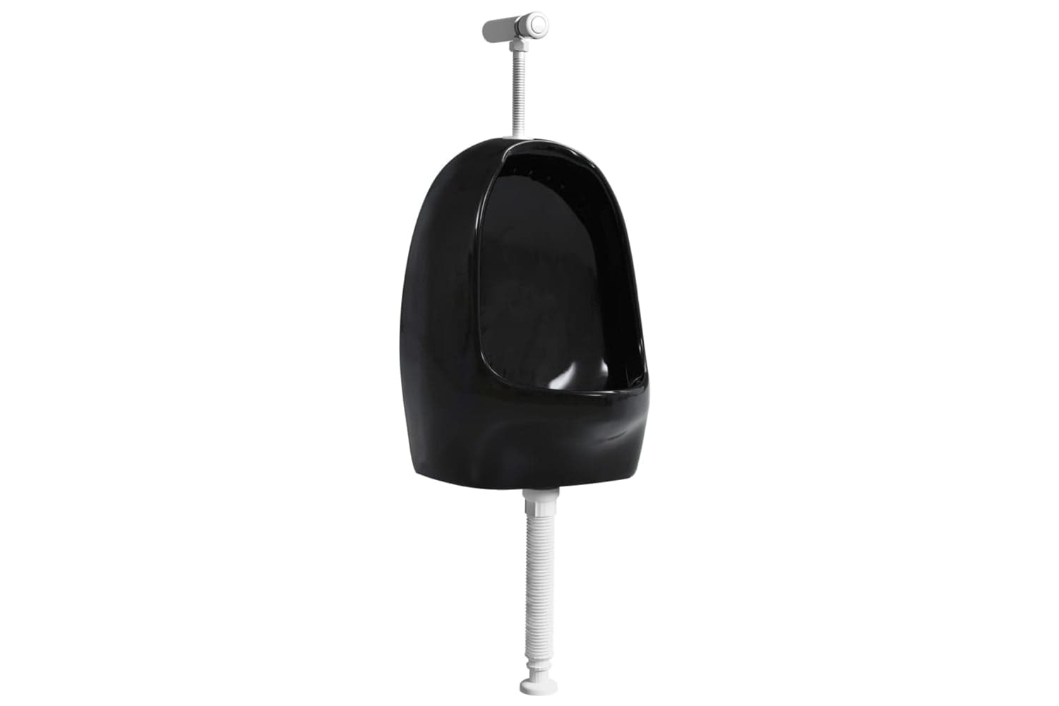 Vidaxl 143988 Wall Hung Urinal With Flush Valve Ceramic Black