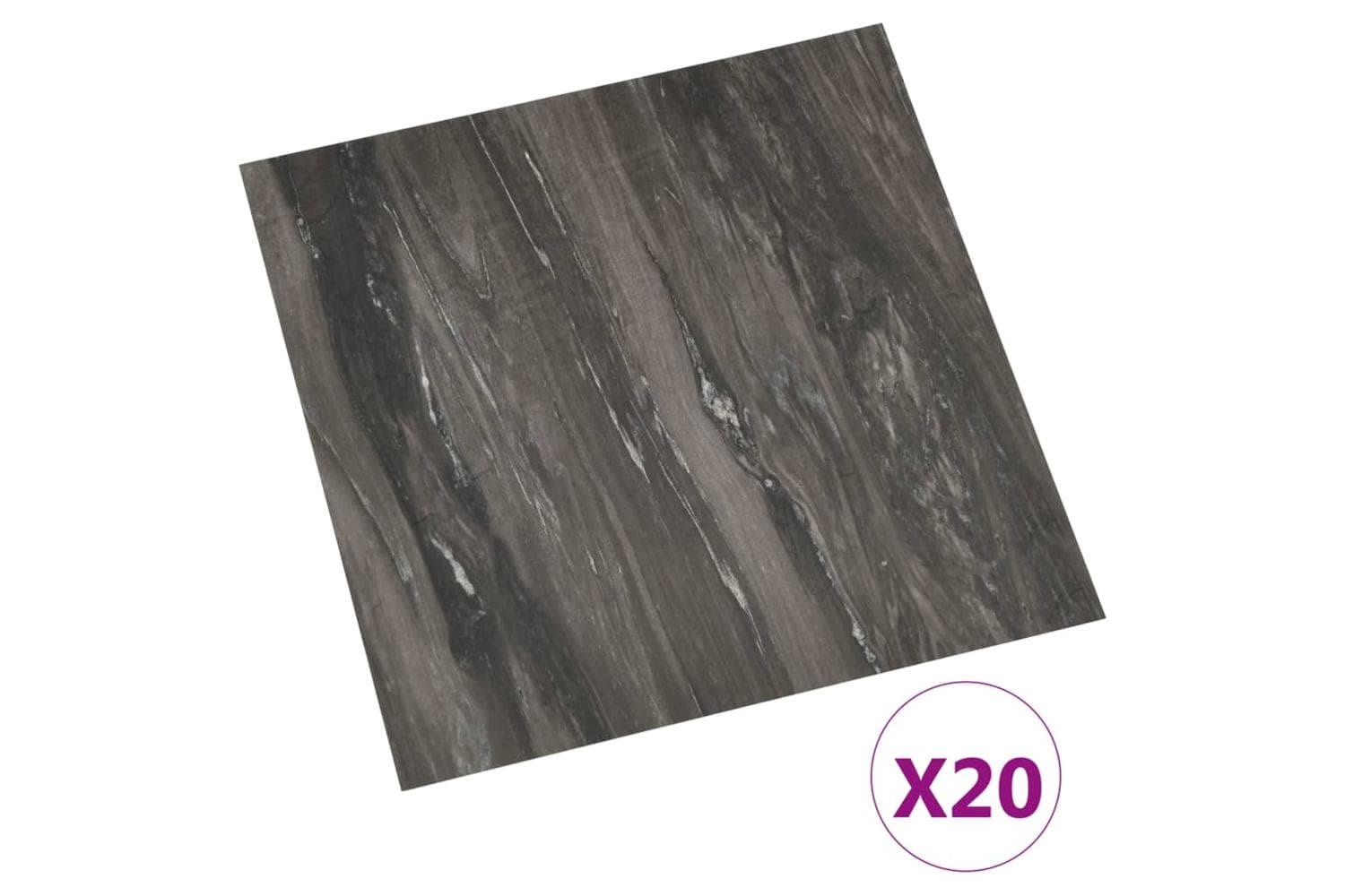 Vidaxl Self-adhesive Flooring Planks 20 Pcs Pvc 1.86 Sq M Dark Grey