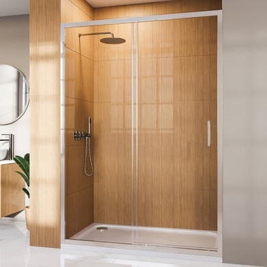 1400mm Chrome Sliding Door Shower Enclosure 8mm Glass - Pavo