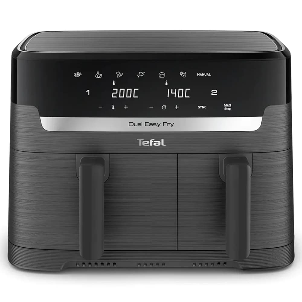 Tefal 8.3L Easy Fry Dual Air Fryer - Coal | EY901HG0