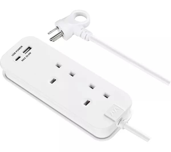 MASTERPLUG 2-Socket Extension Lead with USB