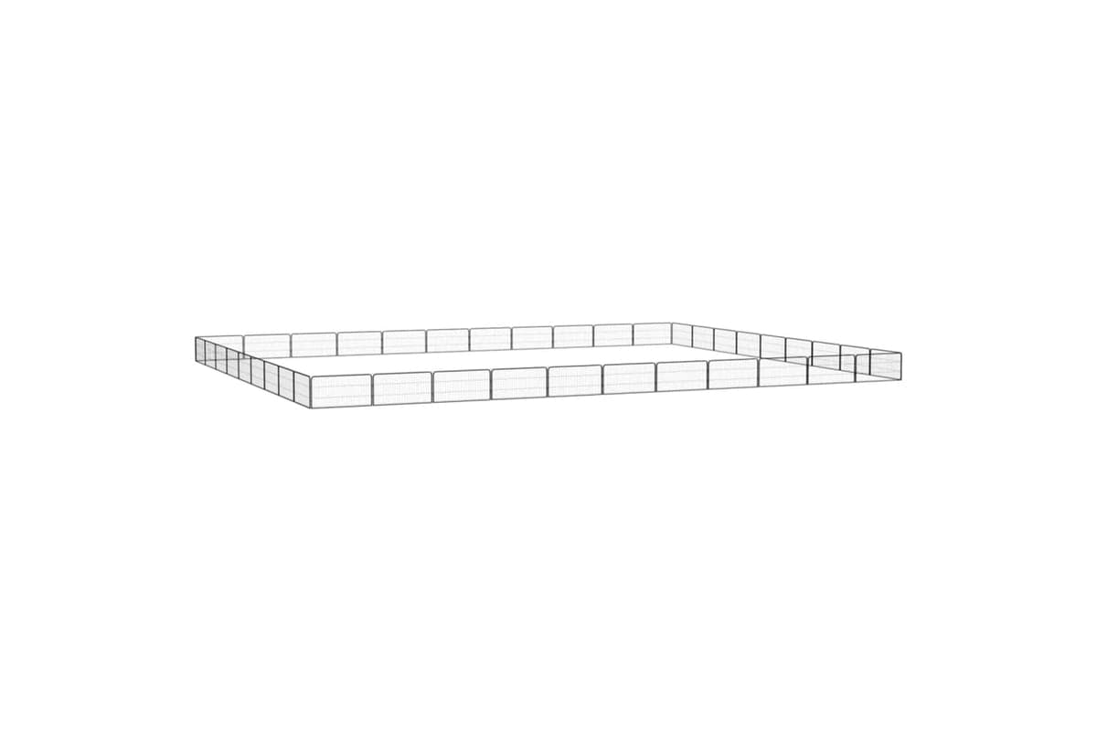 vidaXL 3115975 40-panel Dog Playpen Black 100x50cm Powder-coated Steel