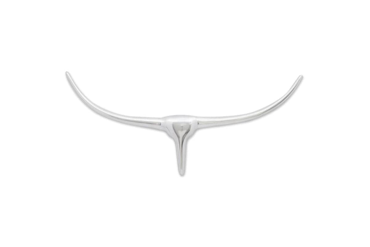 Wall Mounted Aluminium Bulls Head Decoration Silver 72 Cm