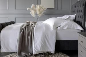 The Linen Room  | Clara Duvet Cover Set | White | Super King