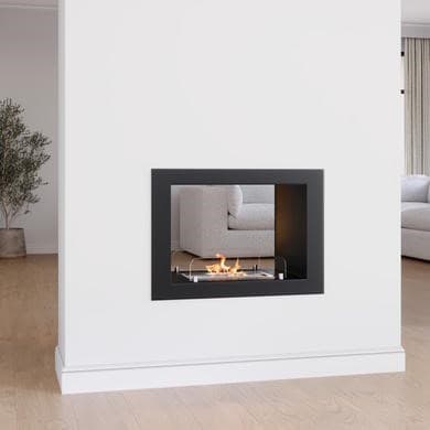 Double-Sided Bioethanol Fireplace in Black - 27 Inch - AmberGlo