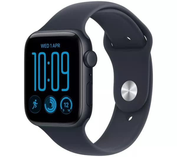 APPLE Watch SE 3 Cellular - 44 mm Midnight Aluminium Case with Navy Blue Sport Band, M/L