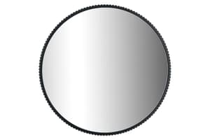 Cog Round Wall Mirror | Black | 70 cm