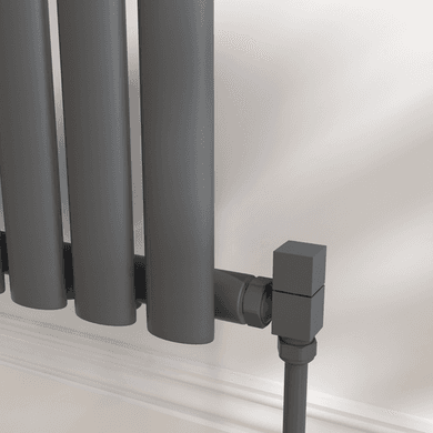 Elego Anthracite Gray Modern Manual Angled Radiator Valves (pair)