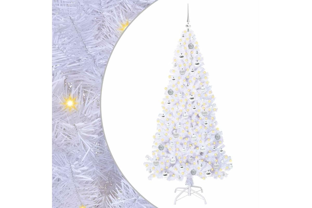 Vidaxl Artificial Christmas Tree With Stand White 180 Cm Pvc And Steel