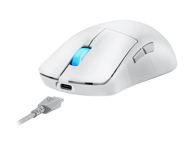 ASUSTEK - ASUS ROG Harpe Ace Mini - mouse - USB 2.0, Bluetooth 5.1, 2.4 GHz - moonlight white