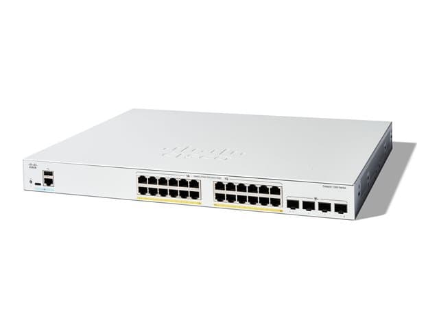 CISCO - Catalyst 1300-24FP-4X - Switch - L3 - Managed - 24 x 10/100/1000 (PoE+) + 4 x 10 Gigabit SFP+ - rack-mountable - PoE+ (375 W)